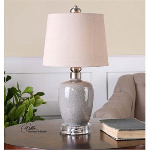 Uttermost Ovidius Mini Crackle Gray Table Lamp