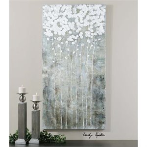 Uttermost Cotton Florals Wood Acrylic and Canvas Wall Art in Multi-Color