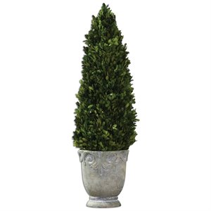 uttermost boxwood cone topiary in light stone