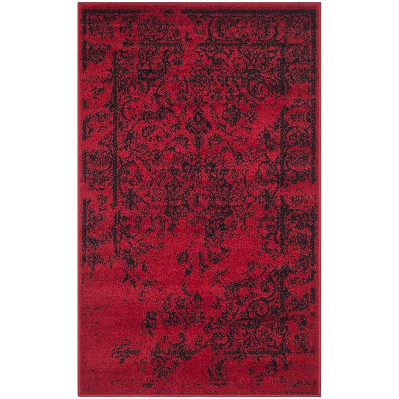 Safavieh Adirondack 3' X 5' Power Loomed Rug in Red and Black
