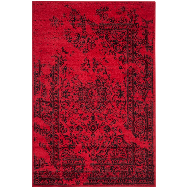 Safavieh Adirondack 4' X 6' Power Loomed Rug in Red and Black