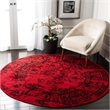 Safavieh Adirondack 4' Round Power Loomed Rug in Red and Black