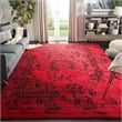 Safavieh Adirondack 8' Square Power Loomed Rug in Red and Black