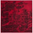 Safavieh Adirondack 8' Square Power Loomed Rug in Red and Black