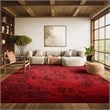 Safavieh Adirondack 8' Square Power Loomed Rug in Red and Black