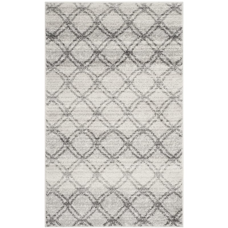 Safavieh Adirondack 3' X 5' Power Loomed Rug in Silver and Charcoal