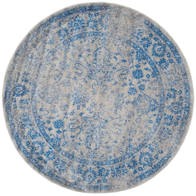 Safavieh Adirondack 10' Round Power Loomed Rug in Gray and Blue