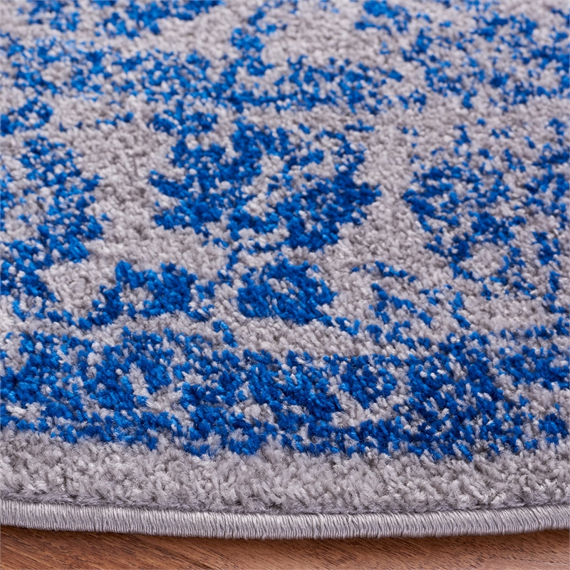 Safavieh Adirondack 6' Round Power Loomed Rug in Gray and Blue