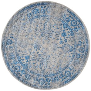 Safavieh Adirondack 8' Round Power Loomed Rug in Gray and Blue