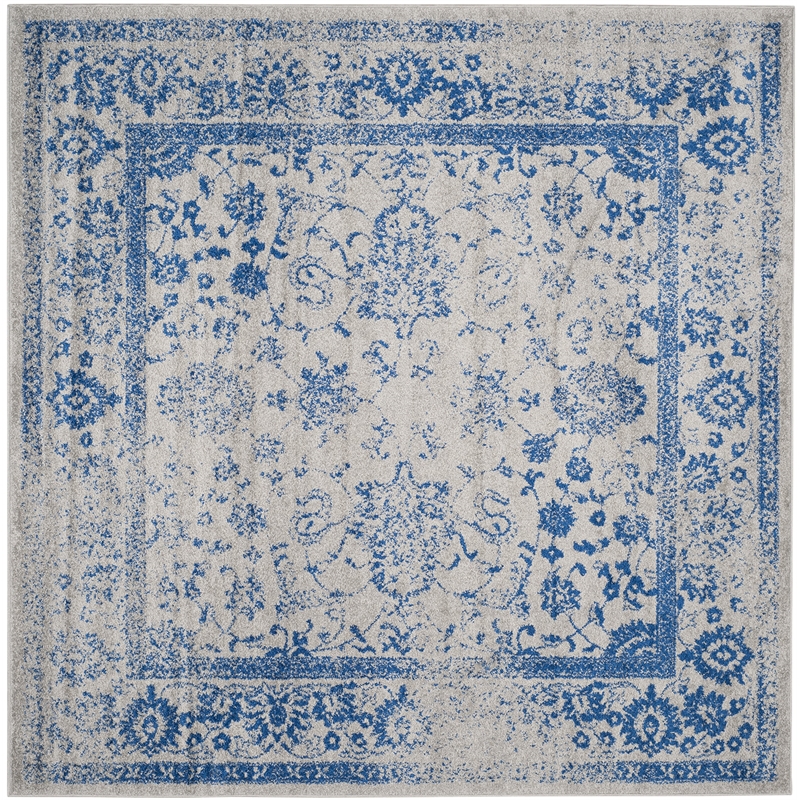 Safavieh Adirondack 8' Square Power Loomed Rug in Gray and Blue