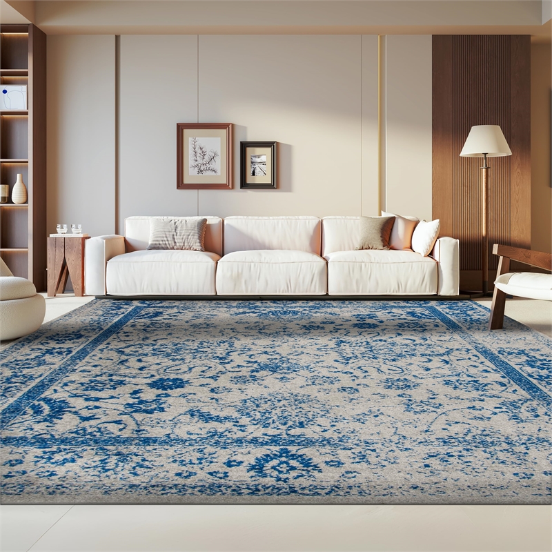 Safavieh Adirondack 8' Square Power Loomed Rug in Gray and Blue