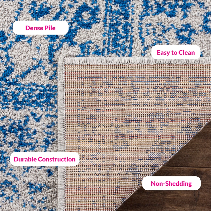 Safavieh Adirondack 8' Square Power Loomed Rug in Gray and Blue
