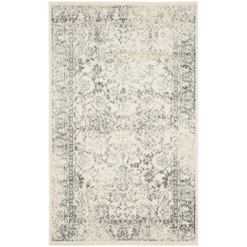 Safavieh Adirondack 3' X 5' Power Loomed Rug in Ivory and Silver