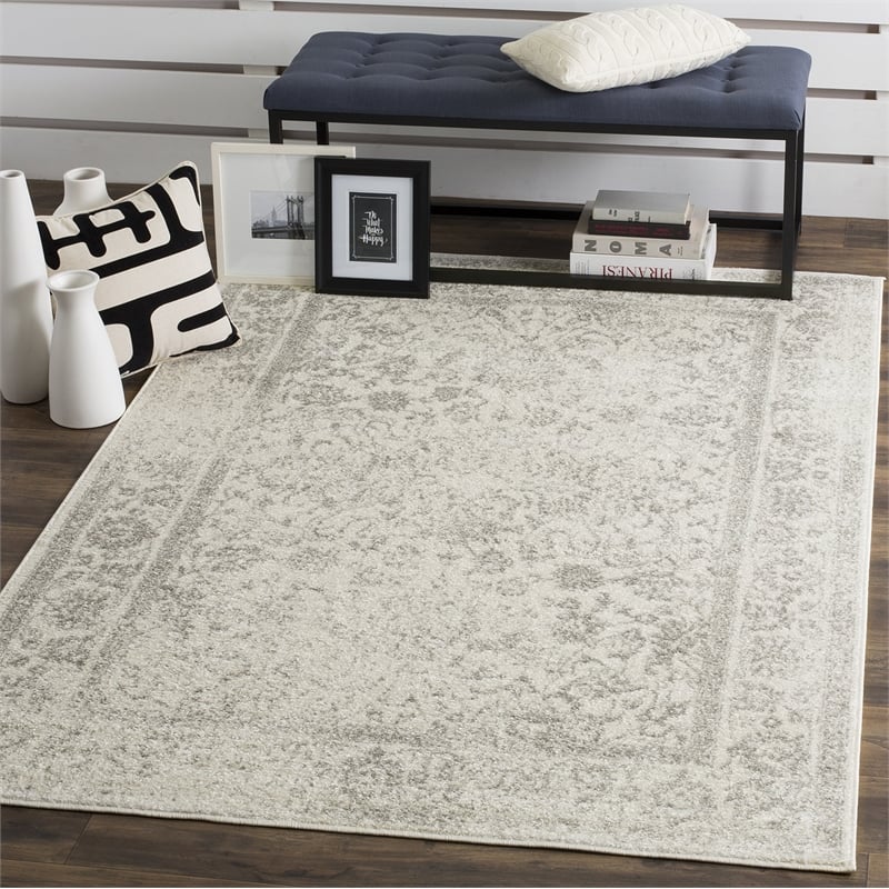Safavieh Adirondack 6' X 9' Power Loomed Rug in Ivory and Silver