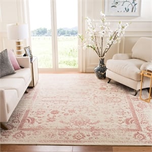 Safavieh Adirondack 6' Square Power Loomed Rug in Ivory and Rose
