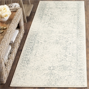Safavieh Adirondack 2'6&quot X 8' Power Loomed Rug in Ivory and Slate