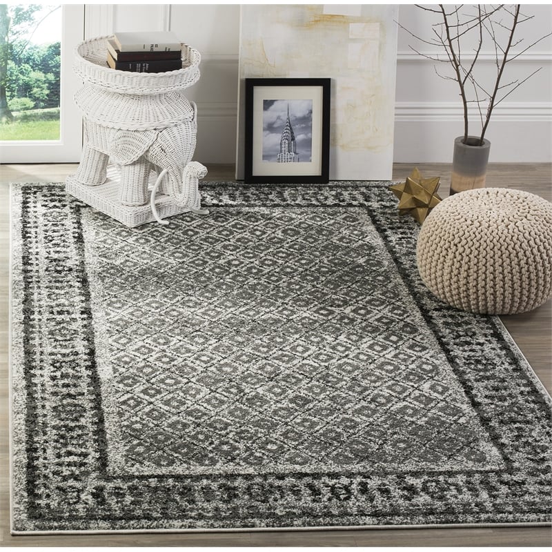 Safavieh Adirondack 3' X 5' Power Loomed Rug in Ivory and Silver
