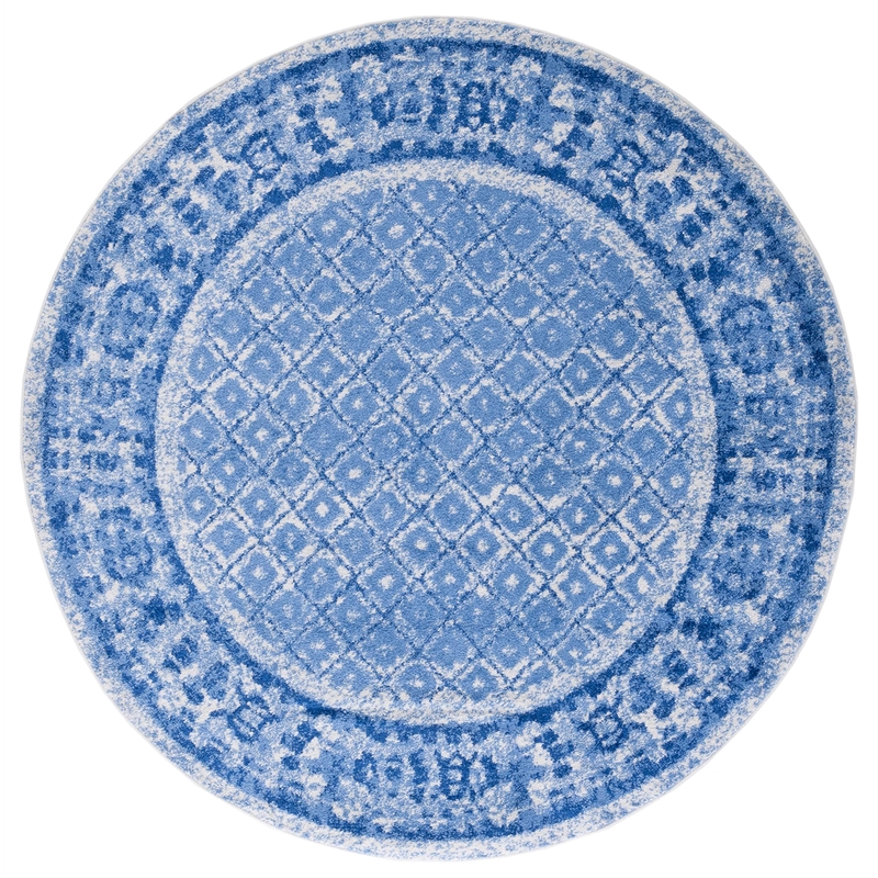 Safavieh Adirondack 6' Round Power Loomed Rug in Silver and Blue