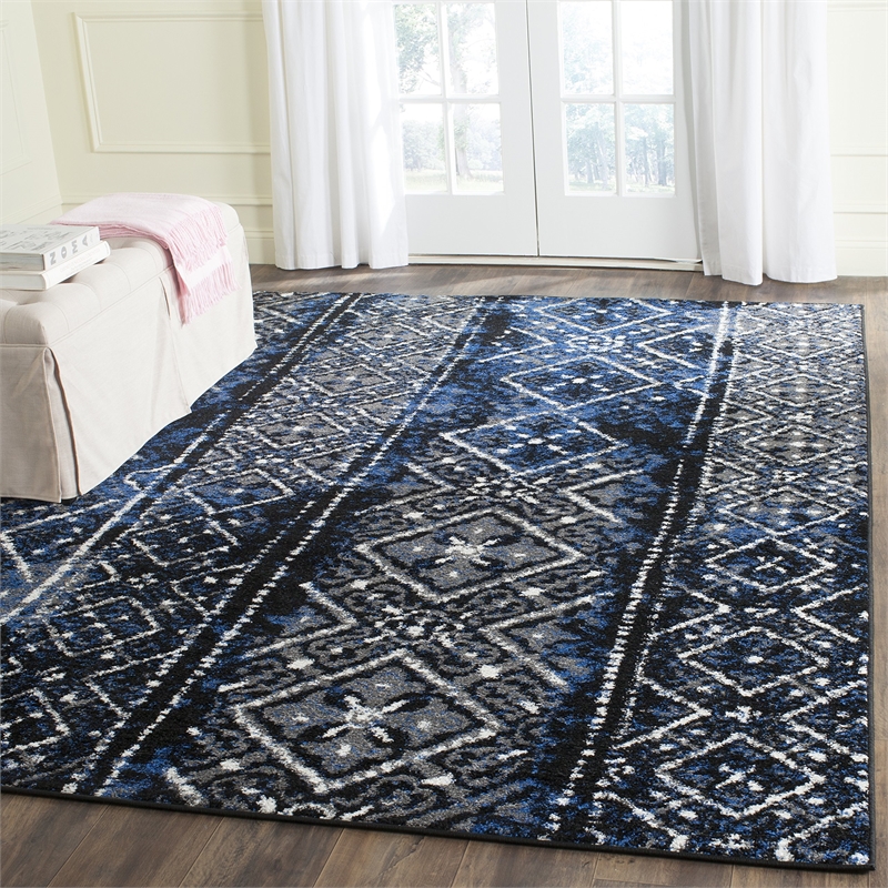 Safavieh Adirondack 9' X 12' Power Loomed Rug in Silver and Black