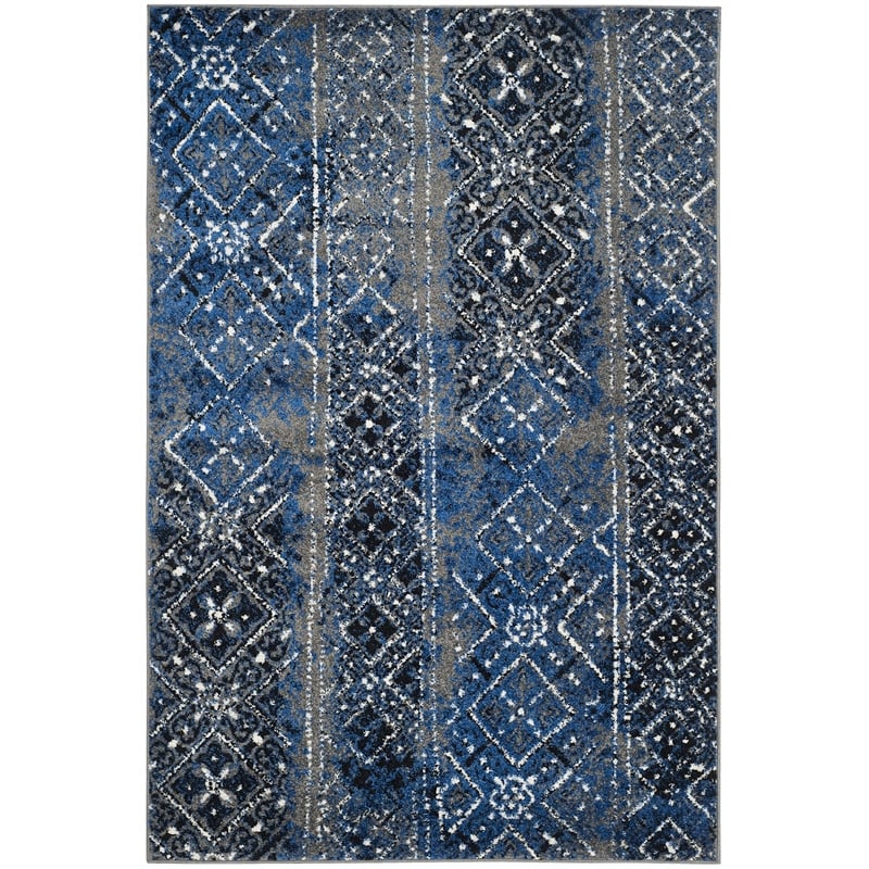 Safavieh Adirondack 4' X 6' Power Loomed Polypropylene Rug in Silver