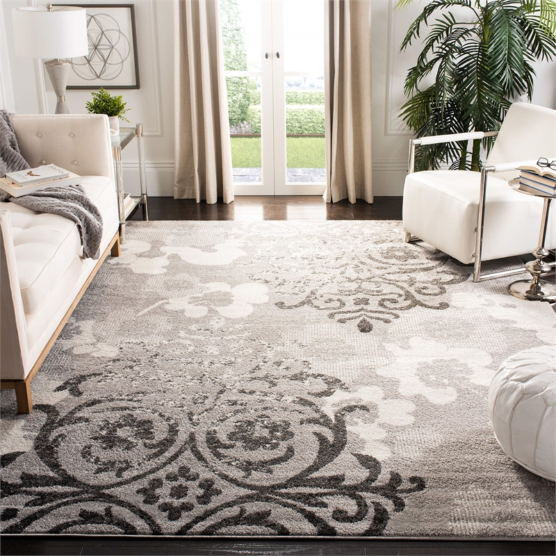 Safavieh Adirondack 11' X 15' Power Loomed Rug in Silver and Ivory
