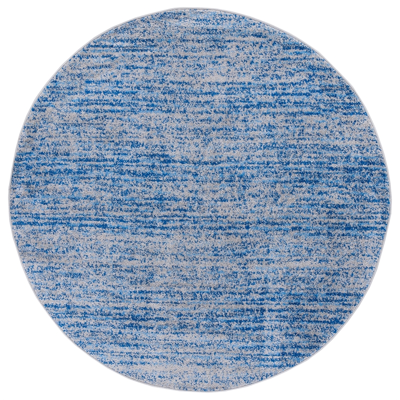 Safavieh Adirondack 6' Round Power Loomed Rug in Blue and Silver