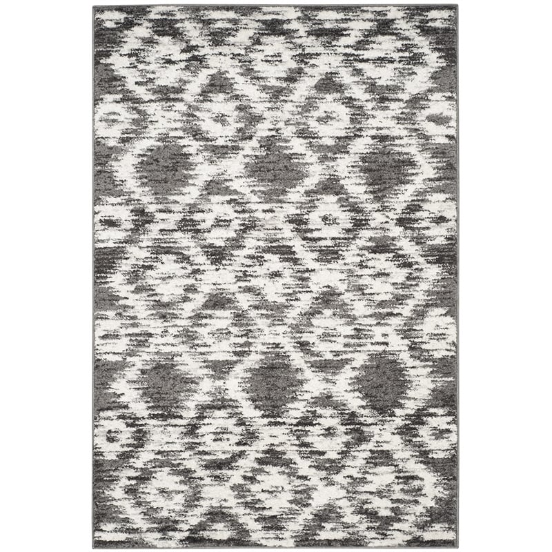 Safavieh Adirondack 4' X 6' Power Loomed Rug in Charcoal and Ivory