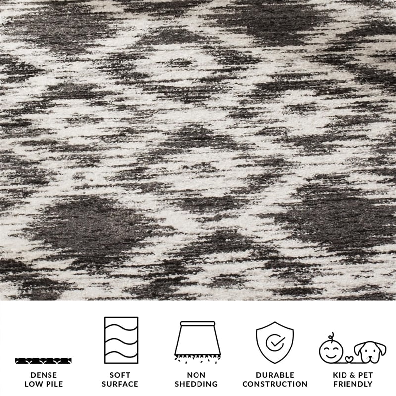 Safavieh Adirondack 8' X 10' Power Loomed Rug in Charcoal and Ivory