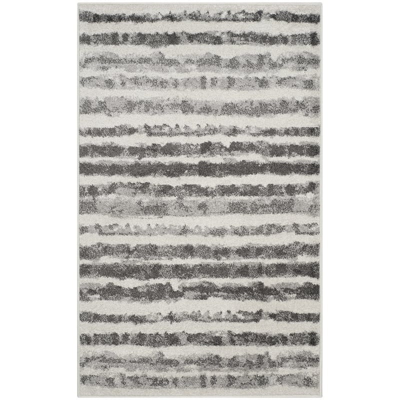 Safavieh Adirondack 3' X 5' Power Loomed Rug in Ivory and Charcoal