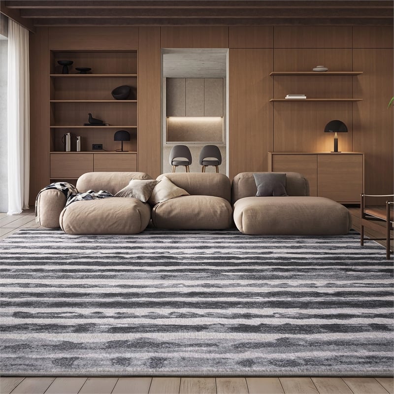 Safavieh Adirondack 8' X 10' Power Loomed Rug in Ivory and Charcoal