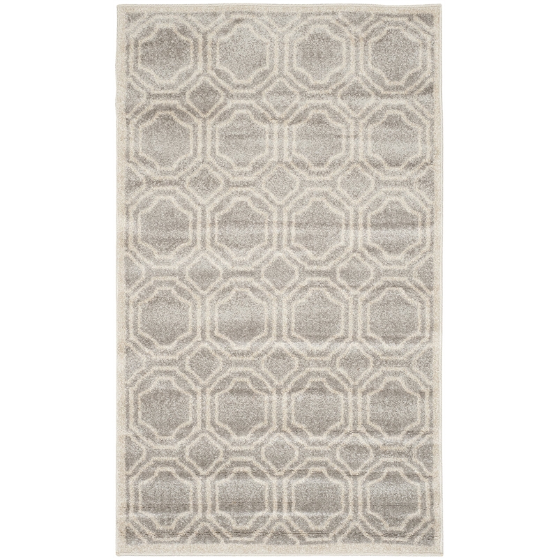 Safavieh Amherst 3' X 5' Power Loomed Rug in Light Gray and Ivory