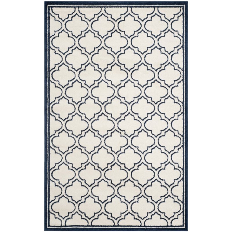 Safavieh Amherst 6' X 9' Power Loomed Rug in Ivory and Navy