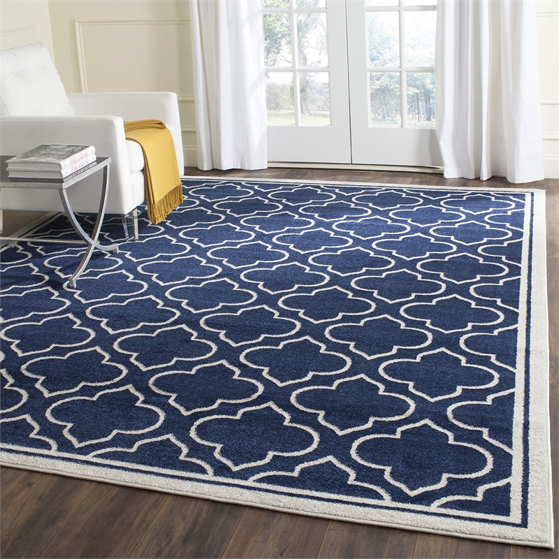 Safavieh Amherst 10' X 14' Power Loomed Rug in Navy and Ivory