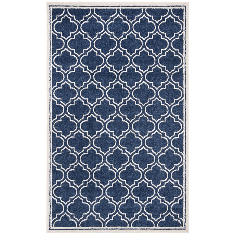 Safavieh Amherst 6' X 9' Power Loomed Rug in Navy and Ivory
