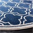 Safavieh Amherst 7' Round Power Loomed Rug in Navy and Ivory