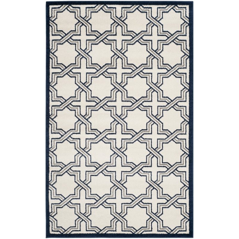 Safavieh Amherst 6' X 9' Power Loomed Rug in Ivory and Navy