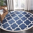 Safavieh Amherst 5' Round Power Loomed Rug in Navy and Beige