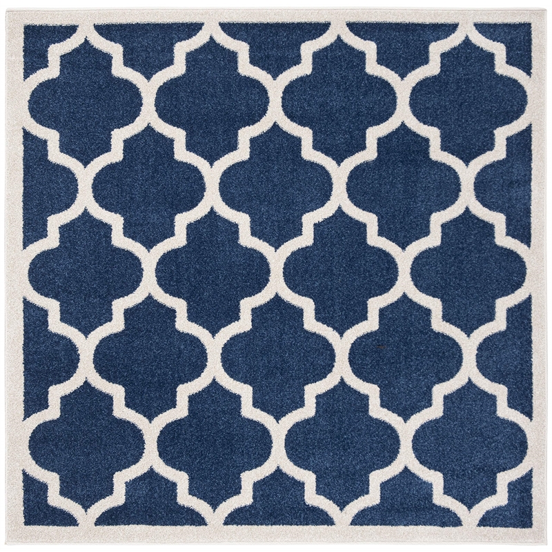 Safavieh Amherst 5' Square Power Loomed Rug in Navy and Beige