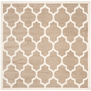 Safavieh Amherst 9' Square Power Loomed Rug in Wheat and Beige