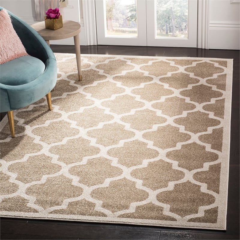 Safavieh Amherst 9' Square Power Loomed Rug in Wheat and Beige