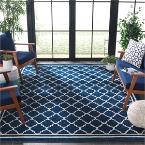 Safavieh Amherst 10' X 14' Power Loomed Rug in Navy and Beige