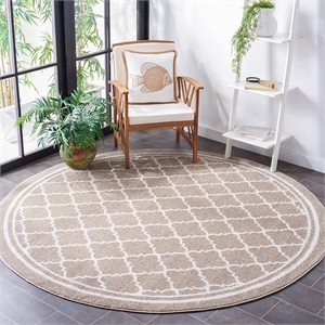 Safavieh Amherst 9' Round Power Loomed Rug in Wheat and Beige