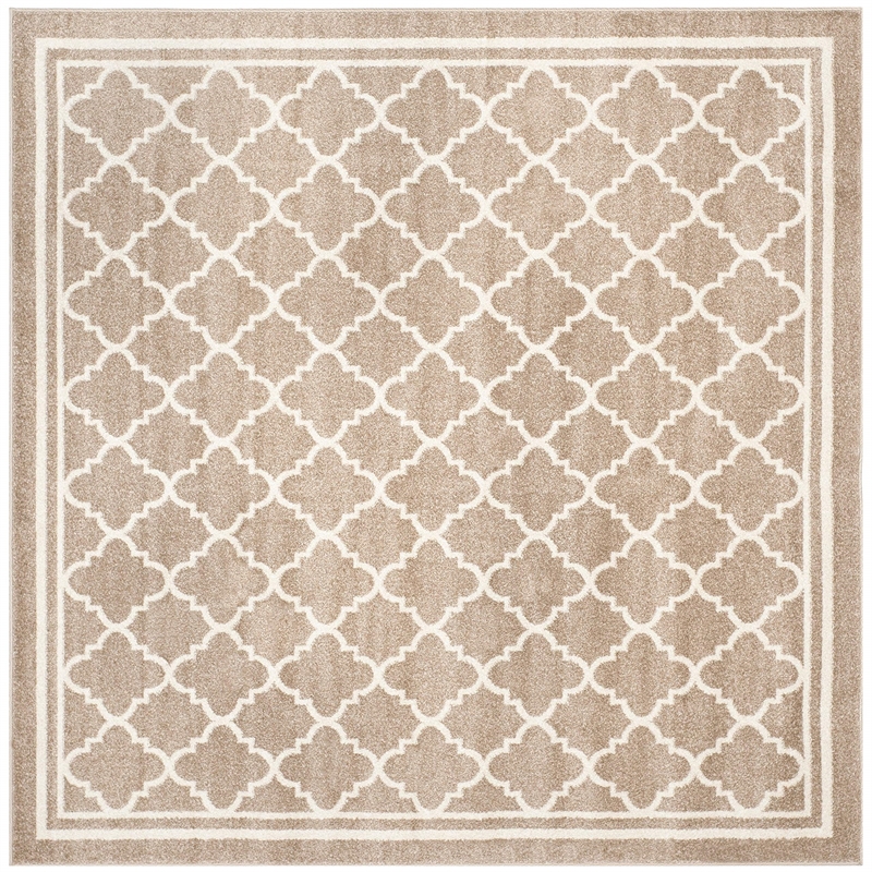 Safavieh Amherst 9' Square Power Loomed Rug in Wheat and Beige