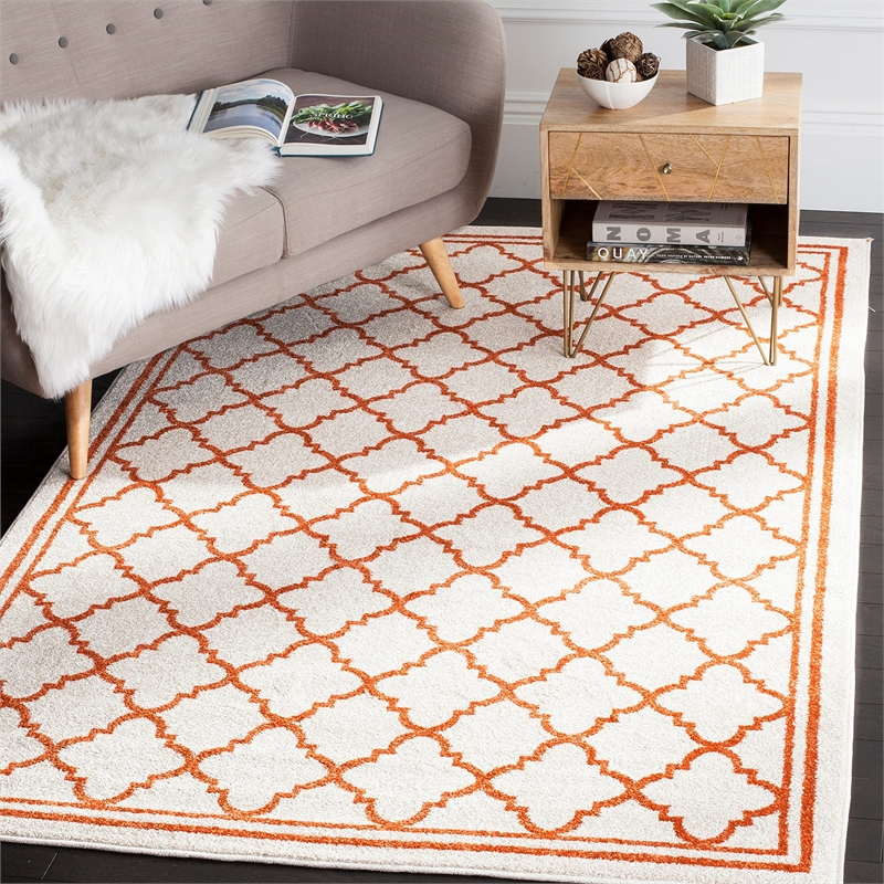 Safavieh Amherst 9' Square Power Loomed Rug in Wheat and Beige