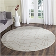 Safavieh Amherst 7' Round Power Loomed Rug in Ivory and Gray