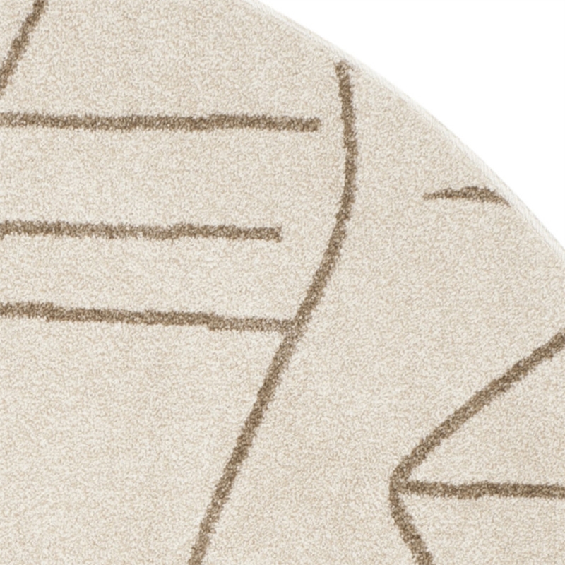 Safavieh Amherst 7' Round Power Loomed Rug in Ivory and Gray