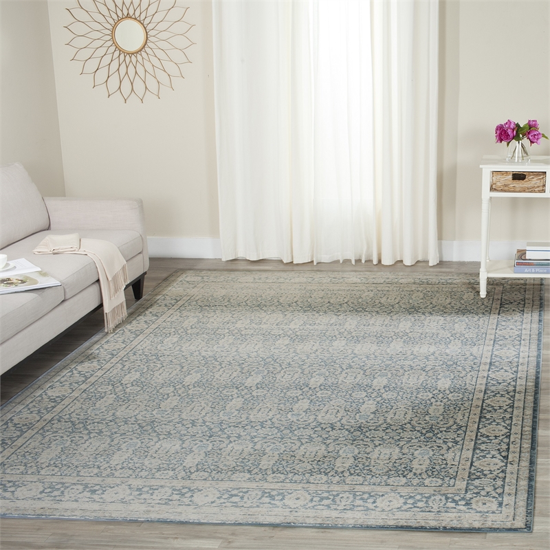 Safavieh Archive 9' X 12' Power Loomed Rug in Blue and Gray