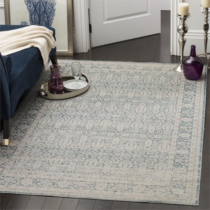 Safavieh Archive 9' X 12' Power Loomed Rug in Blue and Gray