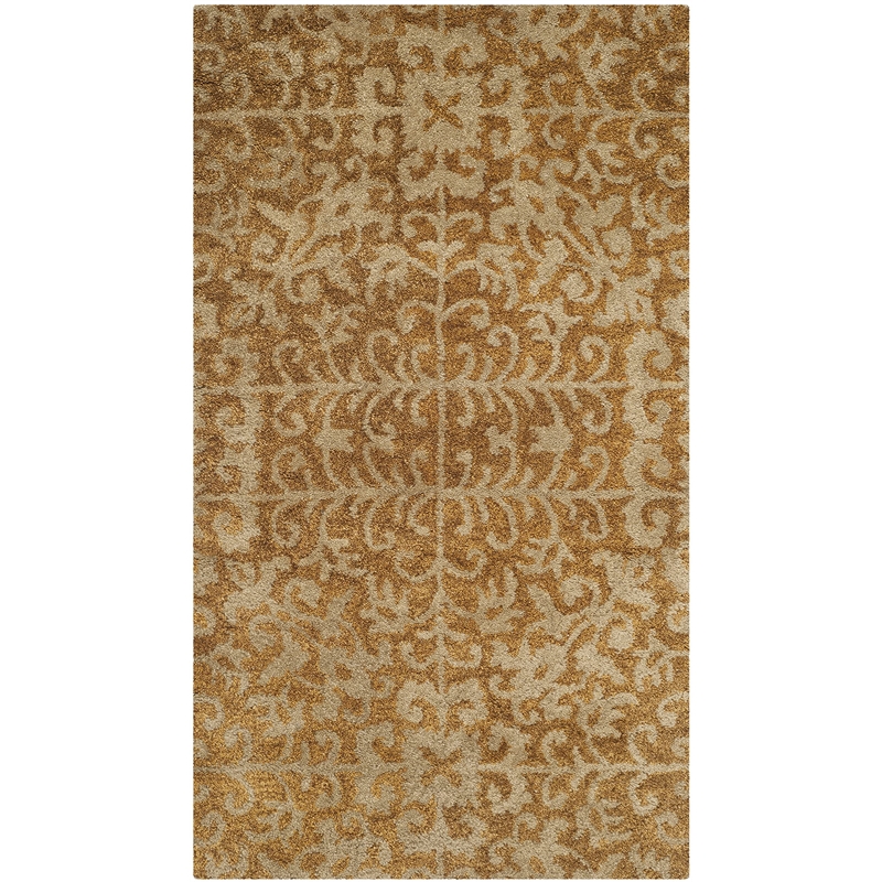Safavieh Antiquity 12' X 15' Hand Tufted Wool Rug in Gold and Beige