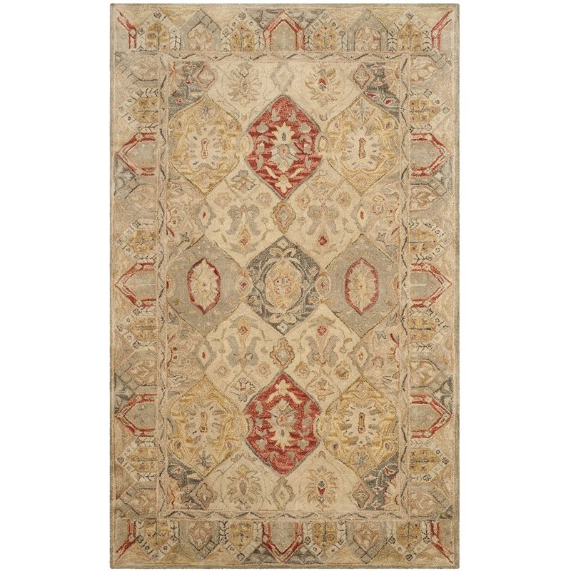Safavieh Antiquity 5' X 8' Hand Tufted Wool Rug in Beige